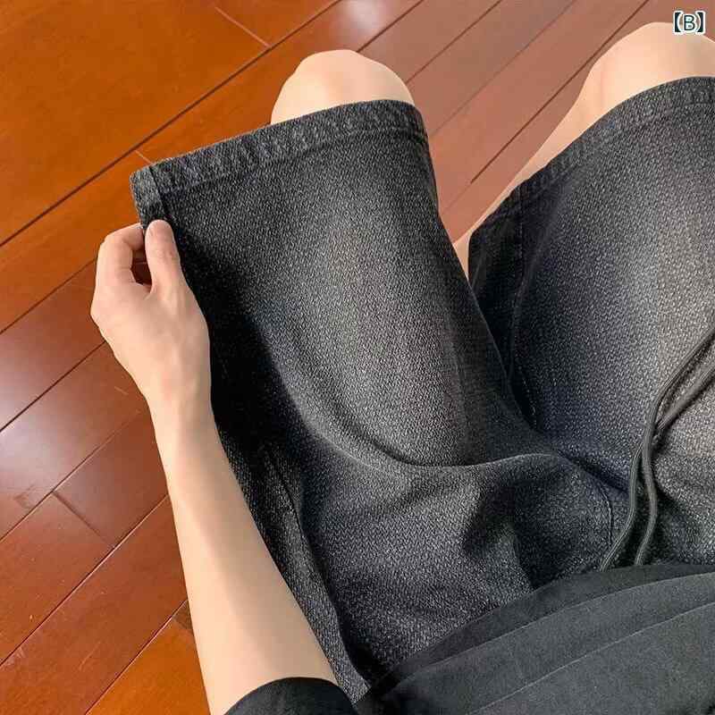 デニム メンズ ハーフパンツ 星柄 ワイド ストレート 薄手 夏 男性用 ジーンズ ジーパン デニムパンツ 5分丈 普段使い