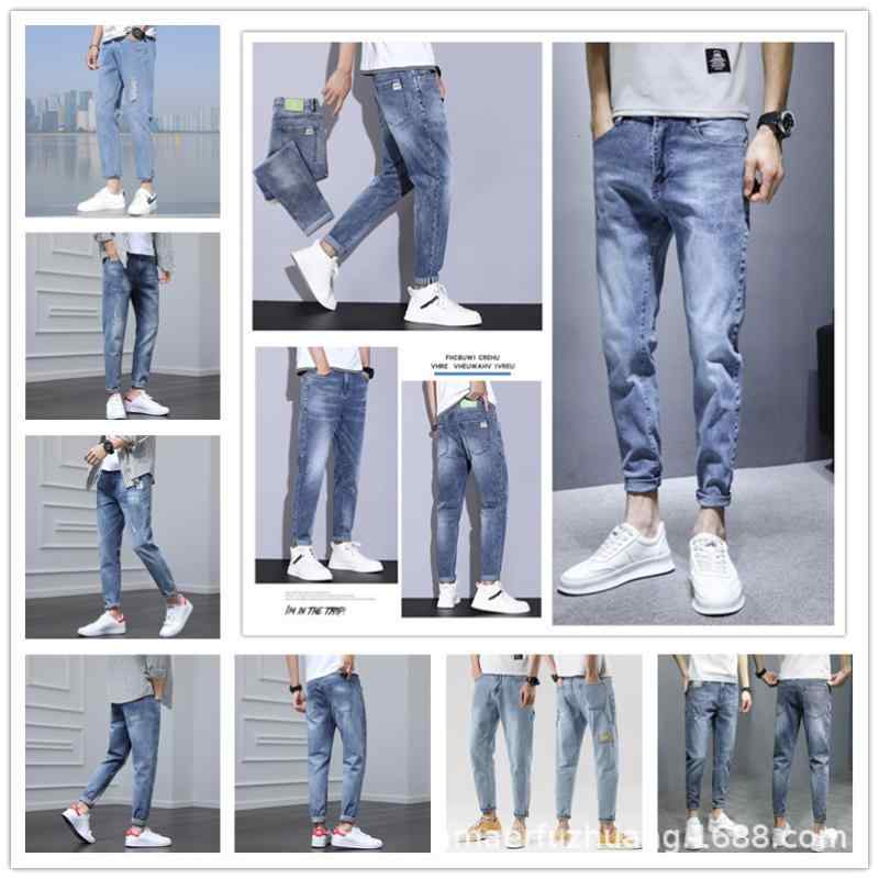 デニム メンズ デニムパンツ ジーンズ ジーパン 男性用 ストレート ロングパンツ 水洗い ウォッシュ加工 伸縮性 ブルー(x30)