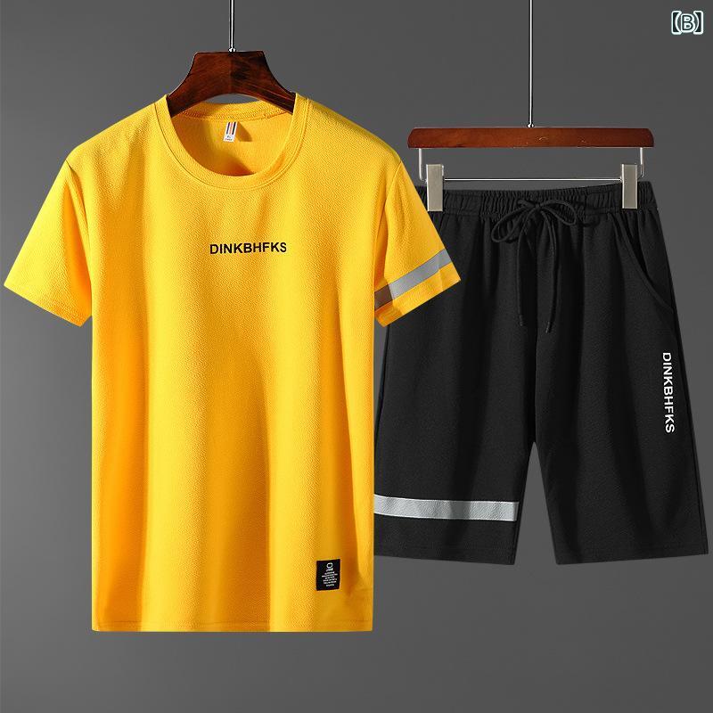 LINEAR shopのメンズ スポーツウェア セットアップ Tシャツ ショートパンツ ハーフパンツ 吸湿速乾 通気性 普段使い カジュアル｜アングル3