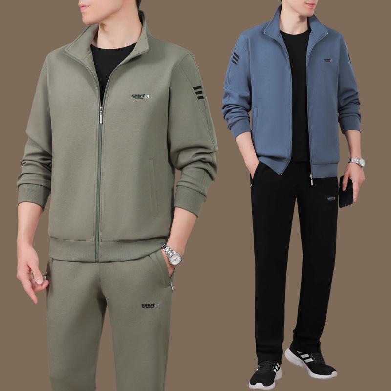 メンズ 紳士 シニア ジャージ セットアップ 男性用 運動着 スウェット 上下セット スポーツウェア 部屋着 長袖 春秋 カーキ レッド デニムブルー ブラック