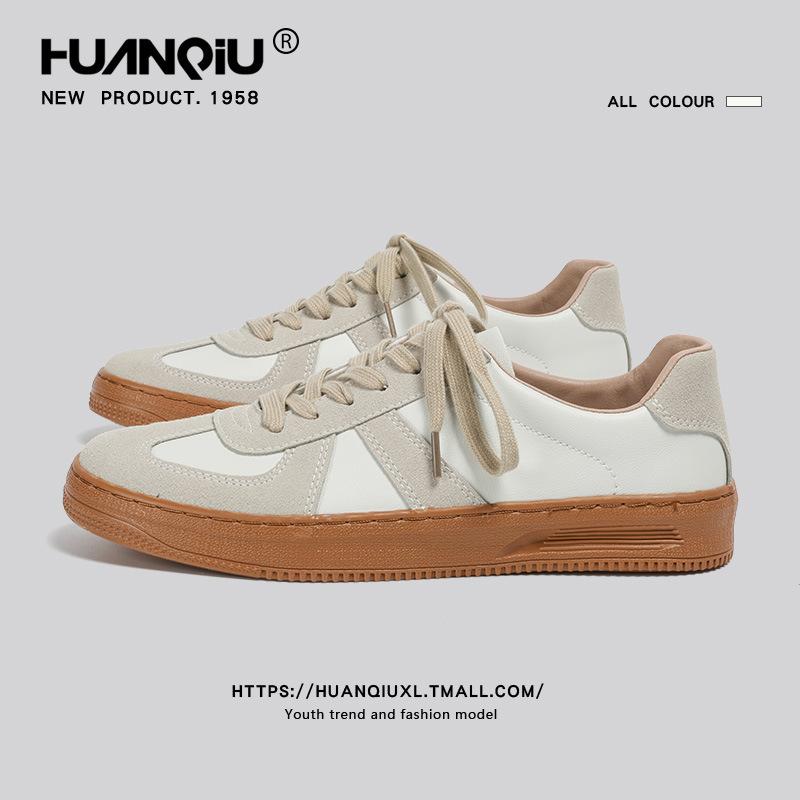 スニーカー メンズ レディース 運動靴 ローカット レトロ カジュアル スポーツ 合成皮革 ゴム底 通気性 配色 春夏 秋 ホワイト ブラック ベージュ シルバー ブルー