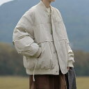 ジャケット 男性用 野球服風 コットン ジャンパー ブルゾン 秋冬 ストリート ゆったり 大きめサイズ 接触温感 裏起毛 あったか 暖かい 防寒 ホワイト ブラック