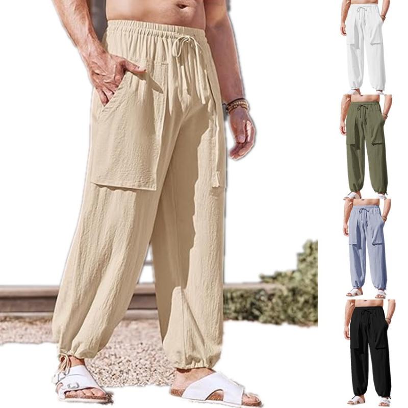 2個セットメンズ ワークパンツ カーゴパンツ 綿麻 リネン イージーパンツ ドローストリング 裾絞り ストレート 薄手 無地 黒 白 カーキ オリーブドラブ グレーブルー S M L XL XXL XXXL・カテゴリ: メンズカジュアルパンツ・スタイル: スポーツカジュアル・パンツのタイプ: バギーパンツ・パンツの長さ: フルレングス・ウエストタイプ: ミッドウエスト・ベルト: なし・パンツの前立て: ドローストリング・厚さ: 薄手・・誤差範囲: 1〜3cm・対象年齢: 成人・対象: 男性・素材: 綿・主な素材の構成: 綿・該当シーン: カジュアル・裾のスタイル: テーパード・プロセス: 織り・詳細: ステッチ・伸縮性: 伸縮性なし・色: ブラック, ホワイト, カーキ, アーミーグリーン, グレーブルー・サイズ: S, M, L, XL, XXL, XXXL・主な生地の素材: 綿・主な生地の構成含有量: ・生地: 綿・素材の特徴: 吸湿発散性
