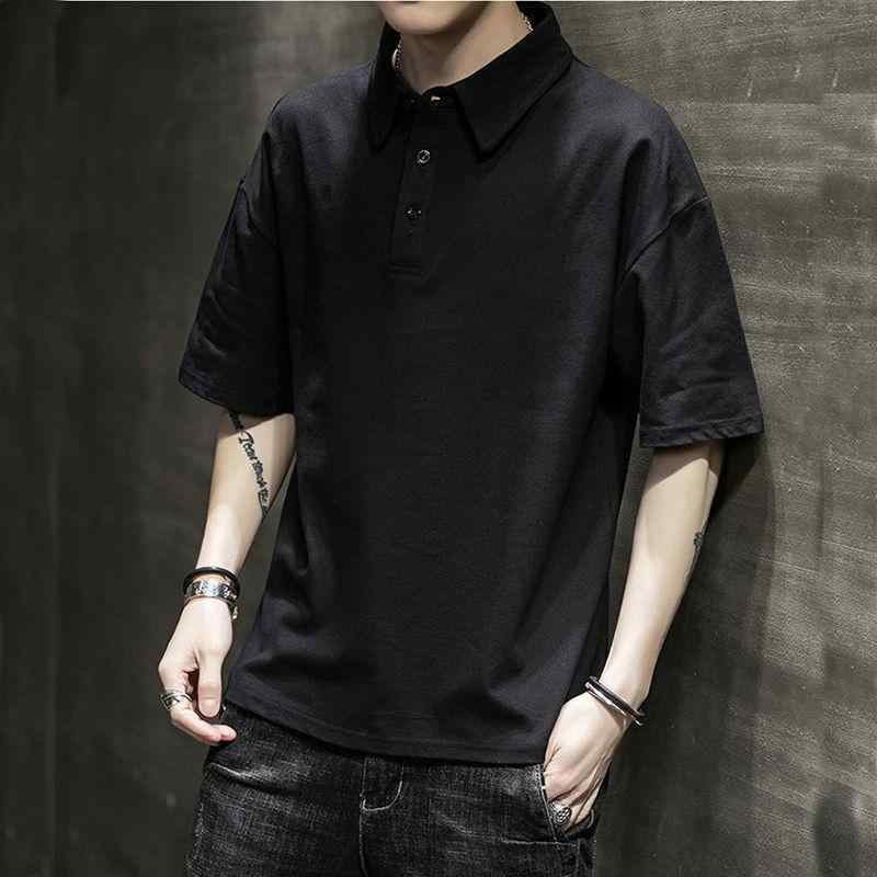 ポロシャツ メンズ 男性用 半袖 Tシャツ カットソー 無地 ゆったり 薄手 10代 20代 ポリエステル ブラック ホワイト ピンク系(x2)