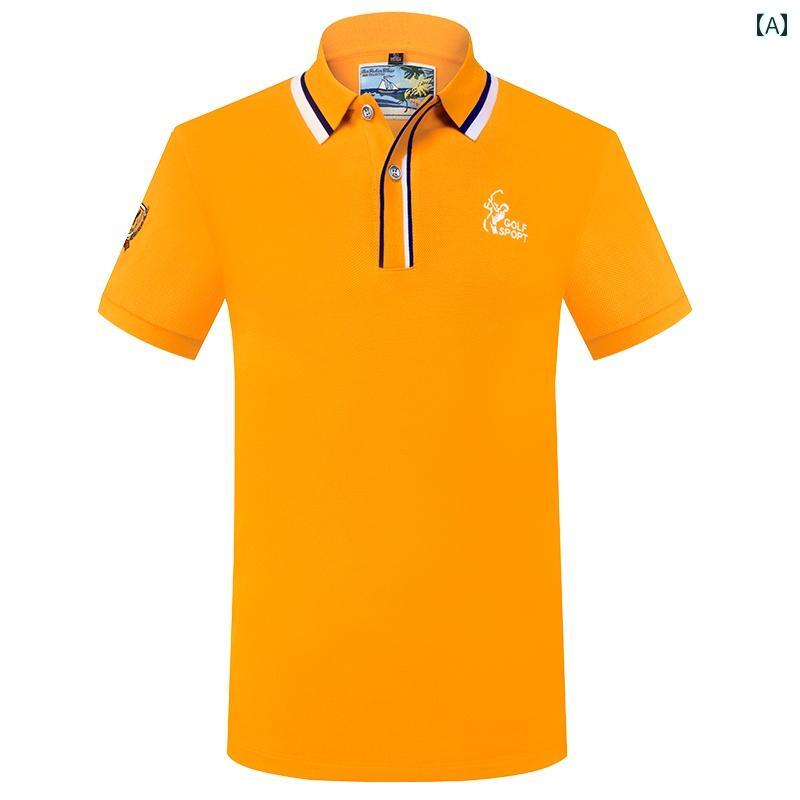 ゴルフ カジュアル 半袖 Tシャツ 速乾 メンズ ポロシャツ GOLF ジャージ 通気性 夏 大きいサイズ トッ..