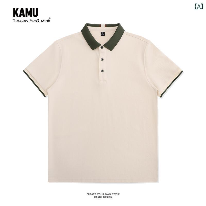 Other - 40 ステッチ コントラストカラー ポロシャツ メンズカジュアル ビジネス ラペル メンズ 半袖 Tシャツシンプルスタイル