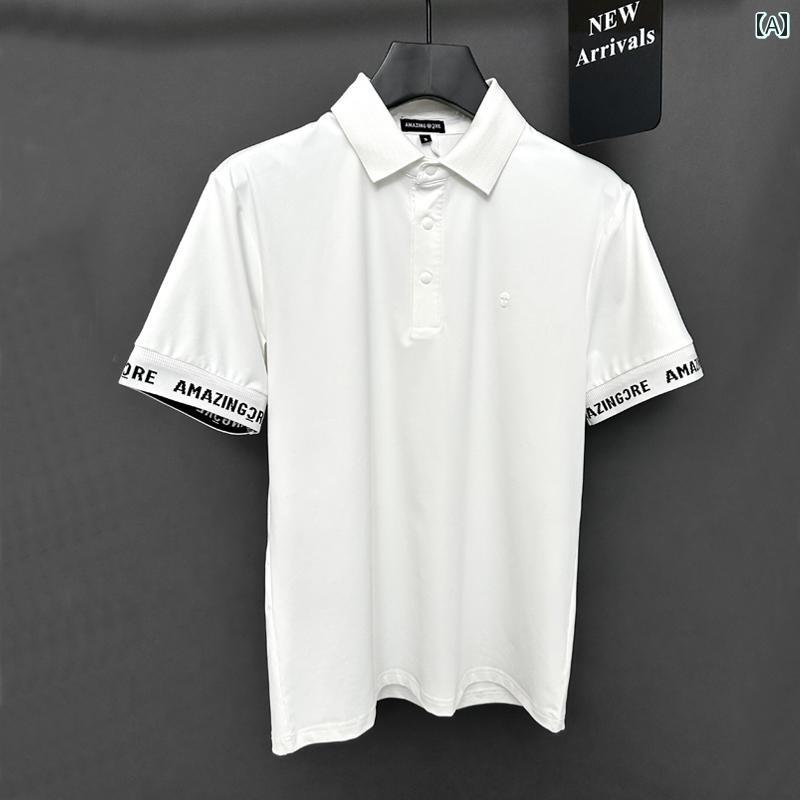 2025年 夏 ゴルフ メンズ ポロシャツ 半袖 通気性 スポーツ Tシャツ トップス.カラフルカラーオシャレ..