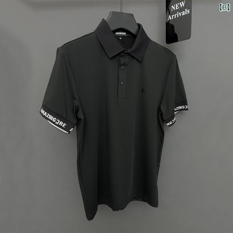 2025年 夏 ゴルフ メンズ ポロシャツ 半袖 通気性 スポーツ Tシャツ トップス.カラフルカラーオシャレシンプルスタイル 2