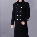 コート メンズ 男性用 ウール ロング丈 ダブルブレスト 厚手 アウター ビジネス フォーマル カジュアル 秋冬