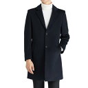 コート メンズ 男性用 ウール 秋冬 ビジネス ブラック シングルブレスト アウター 紳士服 無地