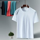 Tシャツ メンズ 男性用 トップス 半袖 接触冷感 吸湿速乾 スポーツ アウトドア カジュアル ウェア 無地 ブラック ホワイト グリーン ピンク系