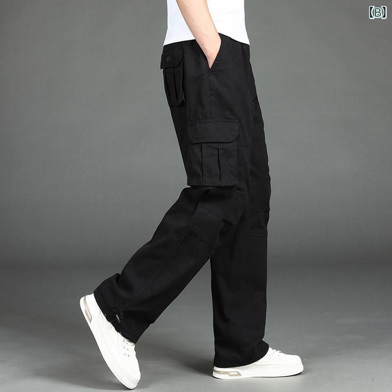 パンツ メンズ カーゴパンツ ストレートパンツ ロングパンツ コットン ゆったりサ...