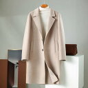 コート メンズ 男性用 ウールコート 混紡 厚手 ロング丈 ビジネスコート 秋冬 ミドル丈 ベージュ系 ネイビー