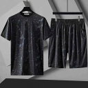 セットアップ メンズ 男性用 大きいサイズ 接触冷感 Tシャツ 半袖 ハーフパンツ 2点 上下 運動 部屋着