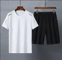 スポーツウェア メンズ Tシャツ ショートパンツ セットアップ コットン 薄手 半袖 ハーフパンツ 部屋着 ルームウェア 大きいサイズ グレー ブラック