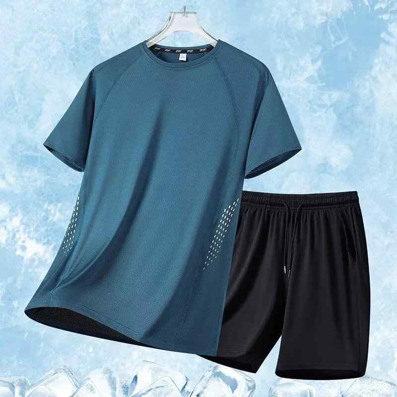 Tシャツ メンズ スポーツウェア セットアップ 接触冷感 半袖 短パン 上下 薄手 部屋着 ルームウェア 韓国 カジュアル 普段使い 春夏