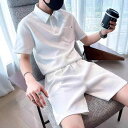 セットアップ メンズ 半袖Tシャツ ショートパンツ スポーティ カジュアル 2点セット ルームウェア 普段使い 部屋着 春夏 ブラック ホワイト ブラウン系