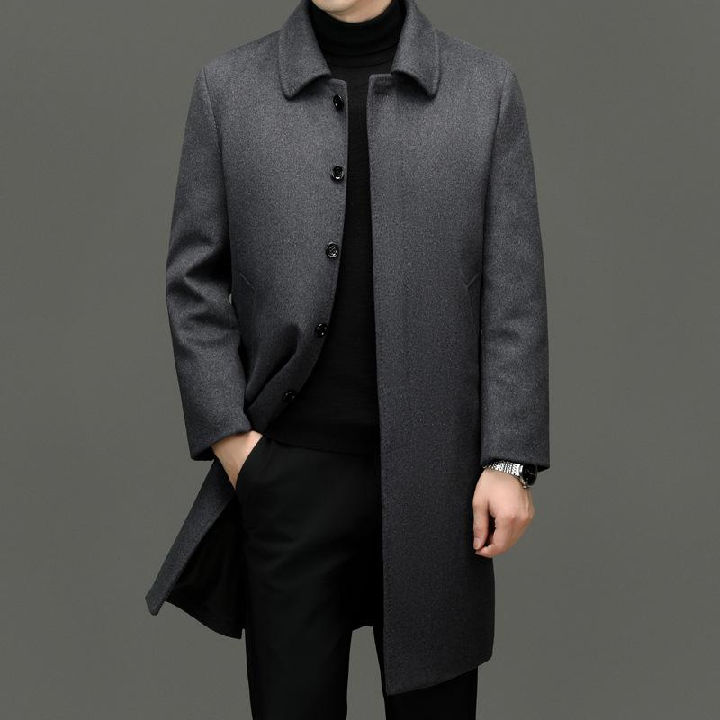Duffle Coat - コート メンズ ウール ダッフルコート ミドル丈 ビジネス カジュアル 50代 60代 厚手 暖かい 冬物 ブラック グレー