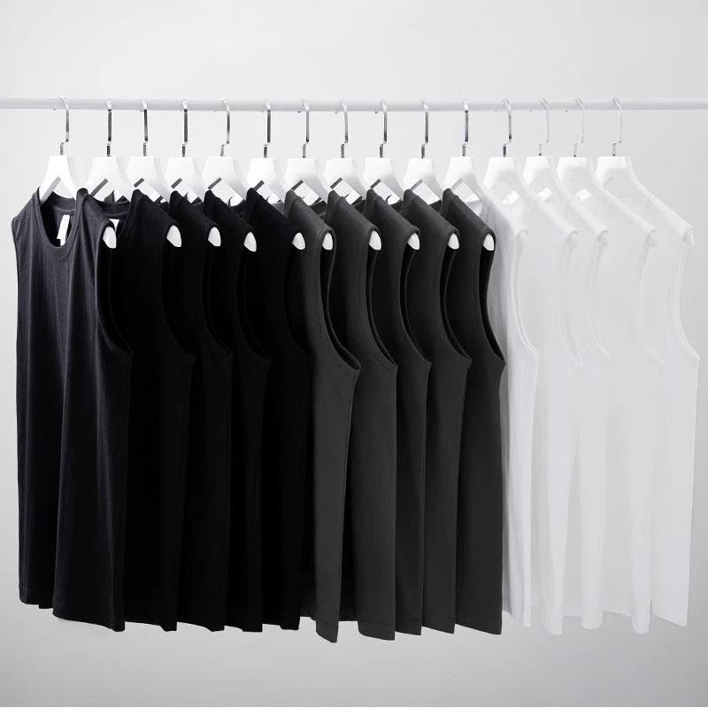 ベスト 男性用 秋冬 美式 トレーニングウェア インナーウェア ノースリーブ Tシャツ 速乾性 コットン 部屋着 白 黒 グレー
