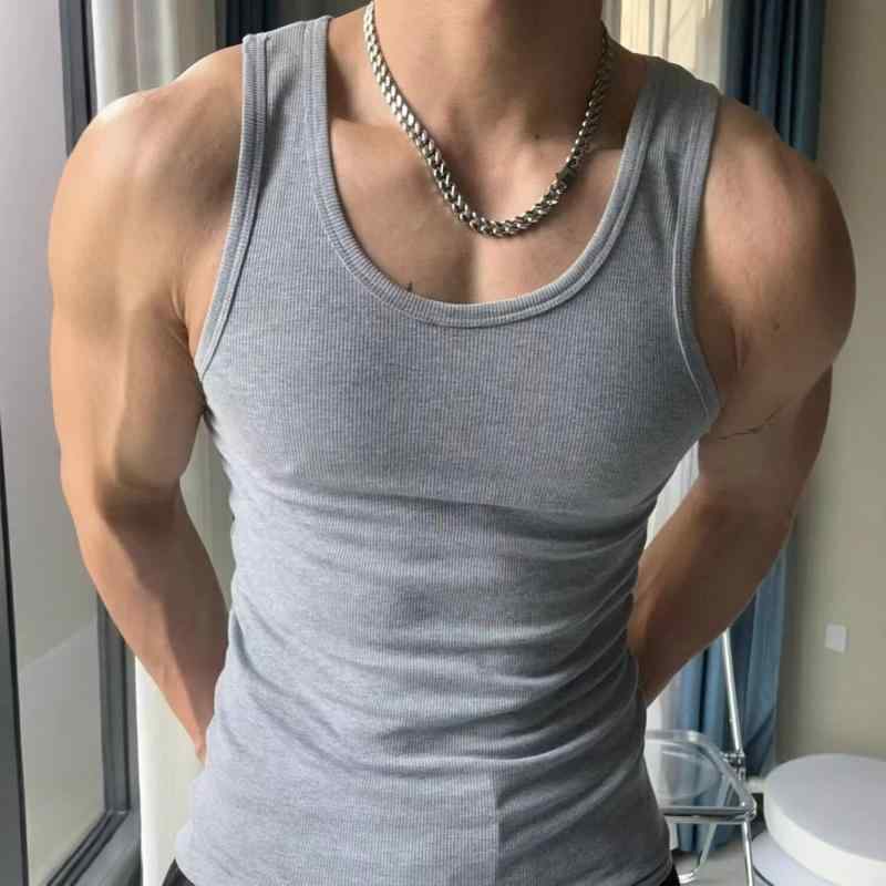 Tシャツ メンズ タンクトップ ノースリーブ ポリエステル 混紡 無地 スリムフィット 薄手 スポーツ ウェア 吸汗 速乾 カジュアル スタイル グレー ホワイト ブラック