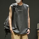 Tシャツ メンズ タンクトップ 男性用 スポーツウェア ノースリーブ ポリエステル 炊煙図プリント アーミーグリーン 鉄グレー ブラック ホワイト ダークグレー 抹茶グリーン コーヒー色(x2)