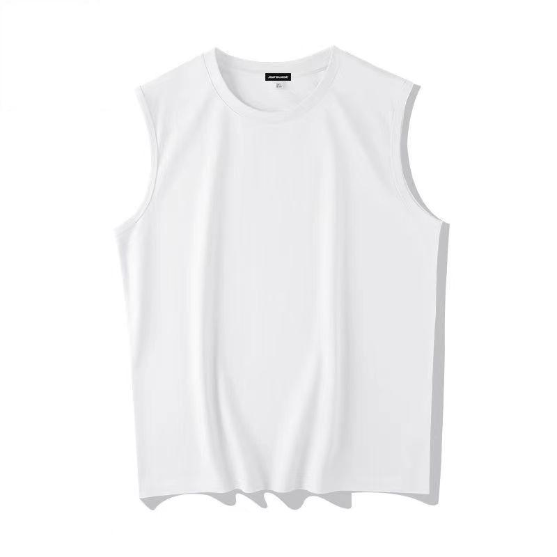 Tシャツ メンズ タンクトップ ポリエステル 無地 トップス インナー 接触冷感 スポーツ 薄手 白 黒 グレー ノースリーブ