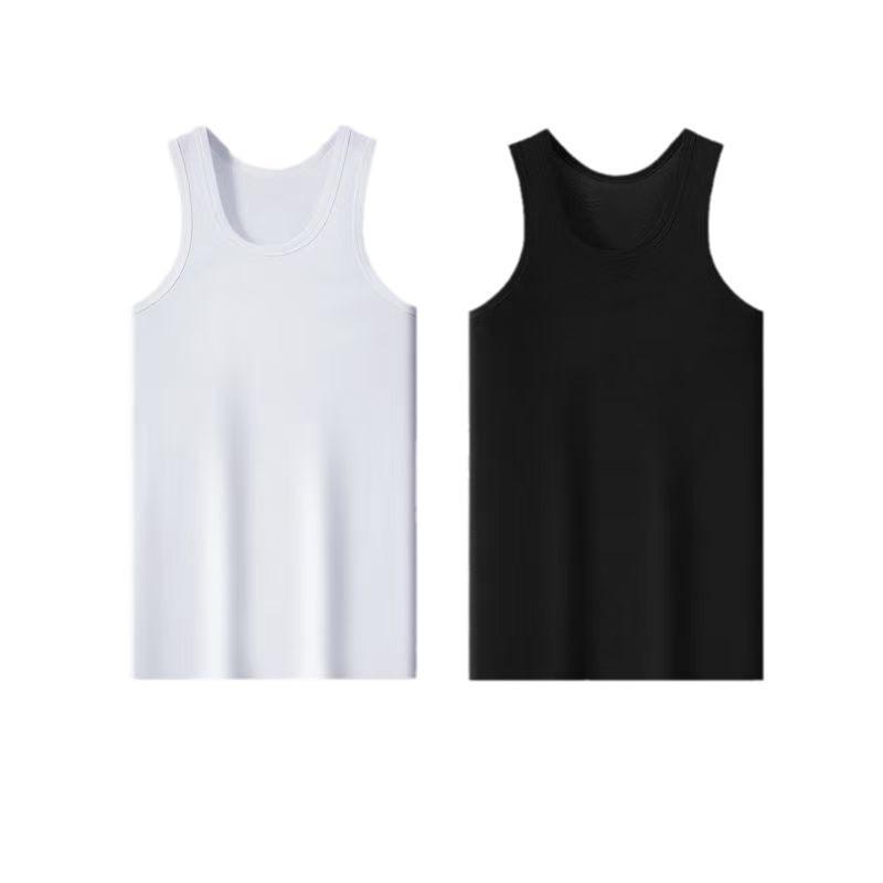 タンクトップ メンズ 男性用 コットン 綿 春夏 スポーツ インナーウェア ラウンドネック ノースリーブ 無地 白 黒 グレー カジュアル