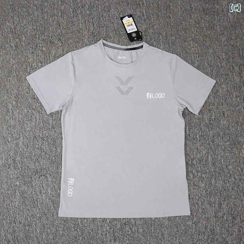 Tシャツ 男性用 接触冷感 吸湿速乾 スポーツウェア 半袖 丸首 トップス ランニング...