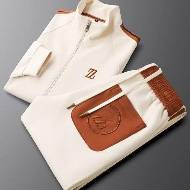 Collaboration - メンズ ジャージ セットアップ スポーツウェア 長袖 Tシャツ ストレートパンツ 2点セット 綿 春秋 スポーティ カジュアル