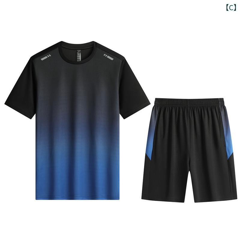 スポーツウェア メンズ レディース 上下セット 半袖 Tシャツ ショートパンツ 薄手 ...