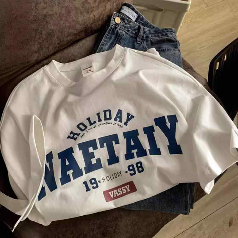 Tシャツ メンズ 男性用 半袖 コットン トップス アメカジスタイル ゆったり 薄手 プリント ブラック ホワイト