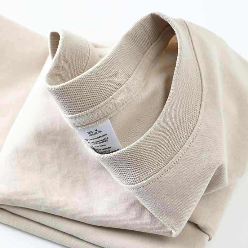 Tシャツ メンズ 男性用 半袖 コットン 無地 厚手 ビッグシルエット ドロップショルダー カットソー トップス 春夏 秋冬 白 黒 グレー カーキ 5分袖 普...