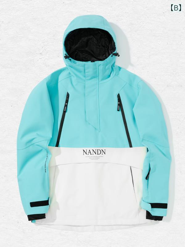 NANDN スキー スーツ レディース シングル ボード ダブル フード 付き 防風 暖かい 防水 アウトドア メンズ 冬 スノー 2