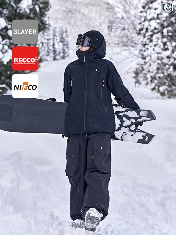 スキー スーツ メンズ レディース 2025年 シングル ボード ルーズ 防水 防風 プロ 仕様 3 L ハードシェ..