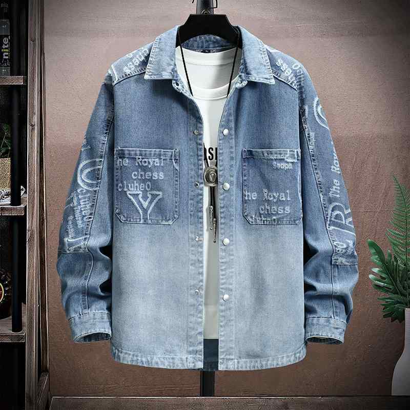 シャツメンズデニム春秋ジャケットア...