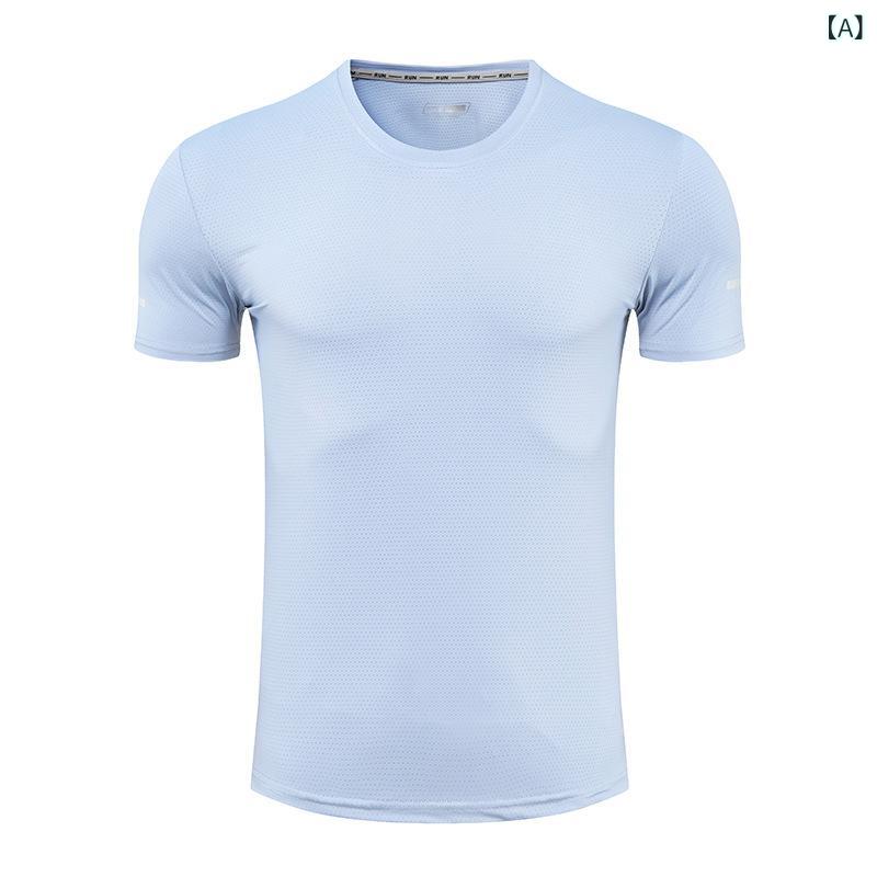 Tシャツ 男性用 ランニング トレーニングウェア スポーツ ウェア トップス 無地 接...