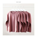 Tシャツ メンズ 無地 長袖 コットン クルーネック カットソー トップス カジュアル スタイル 春夏 秋冬 ホワイト ブラック ピンク系 ブルー系 M L XL XXL