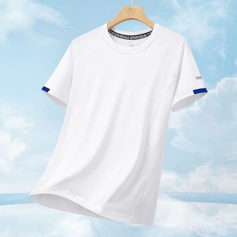 Tシャツ メンズ 男性用 トップス 接触冷感 吸湿速乾 スポーツウェア ランニング トレーニング 普段使い 半袖 ポリエステル ブラック ホワイト ネイビー ブルー グリーン 大きいサイズ