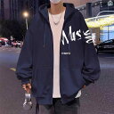フード 付き スウェット メンズ 秋冬 2025 アメリカン カーディガン ルーズ ジャケット カジュアル トップ 服 プラスベルベット 暖かい