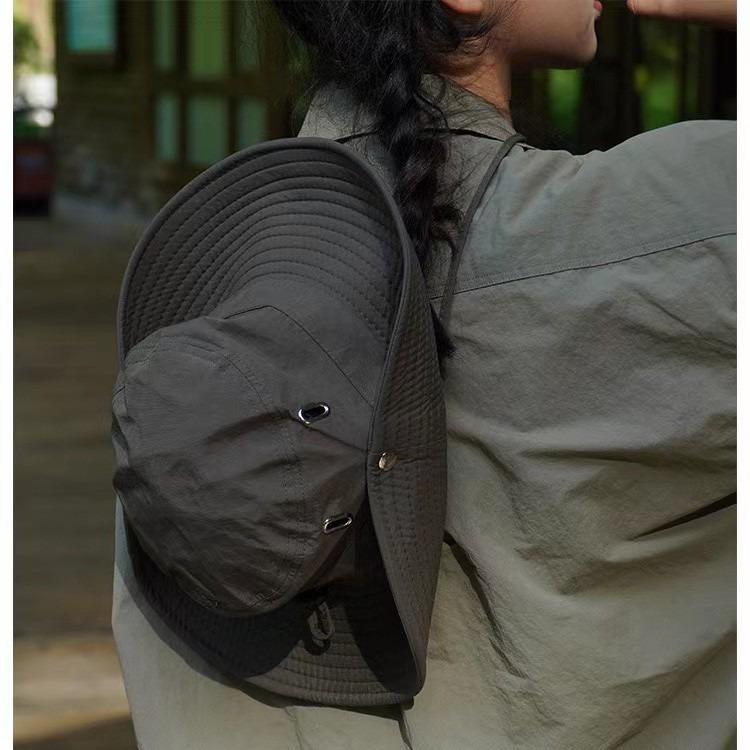 麦わら帽子 男性用 春夏 アウトドア 防水 速乾 テンガロンハット 漁師帽 黒 カーキ グレー ブラウン ネ..