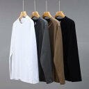 Tシャツ メンズ 男性用 ヘビーウェイト コットン 厚手 無地 長袖 ドロップショルダー リラックスフィット カジュアル(x2)