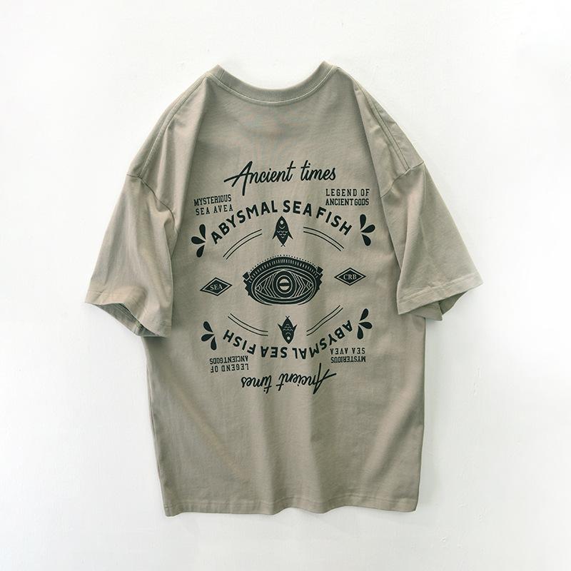 Tシャツ メンズ 男性用 長袖 ヘビーウェイト コットン アメカジ風 プリントTシャツ カットソー ゆったり 厚手 白 グレー 緑 M L XL 2XL 3XL 4XL