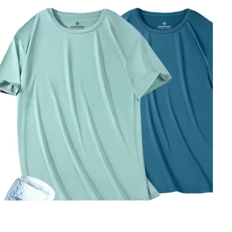 Tシャツ メンズ 男性用 半袖 薄手 接触冷感 吸湿速乾 メッシュ ラウンドネック 無地 宽松 スポーツ ウェア 部屋着 ルームウェア トップス カットソー 春夏(4.0)
