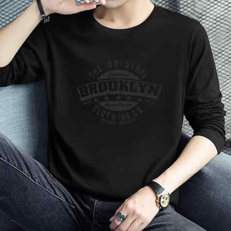Long-Sleeved - Tシャツ メンズ 長袖Tシャツ ストリート系 カジュアル トップス カットソー プリントTシャツ 再生繊維 スポーティ