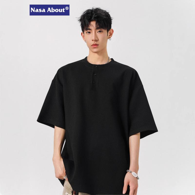 Tシャツ メンズ 半袖 トップス NASA 宽松 カジュアル プリントTシャツ 普段着 部屋着 ポリエステル ホワイト ブラック