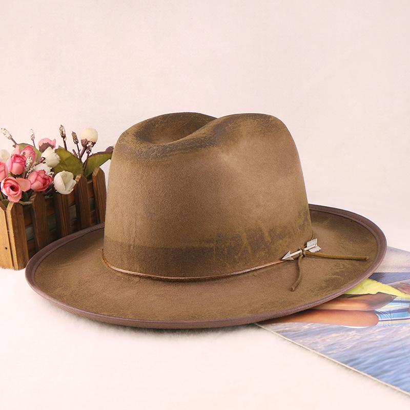 ハット メンズ ウール デニム テンガロンハット つば広 風 秋冬 防寒 保温 コーヒー色(x2)