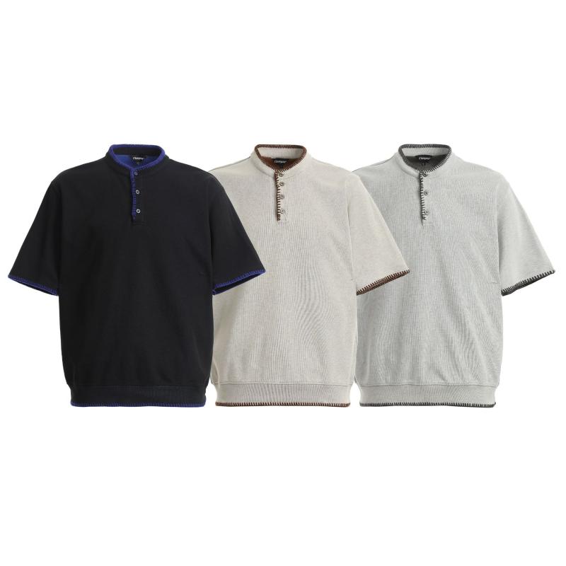 Tシャツ メンズ 美式 レトロ ヘンリーネック ニット トップス プルオーバー 接触冷...