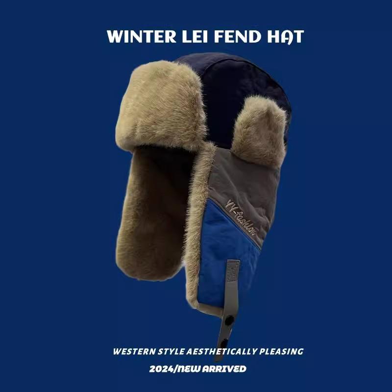 防寒帽子 男女兼用 レザー パイロットキャップ 秋冬 防風 イヤーマフ付き ゴーグル付き アウトドア あったか 個性的 スタイル(x2)