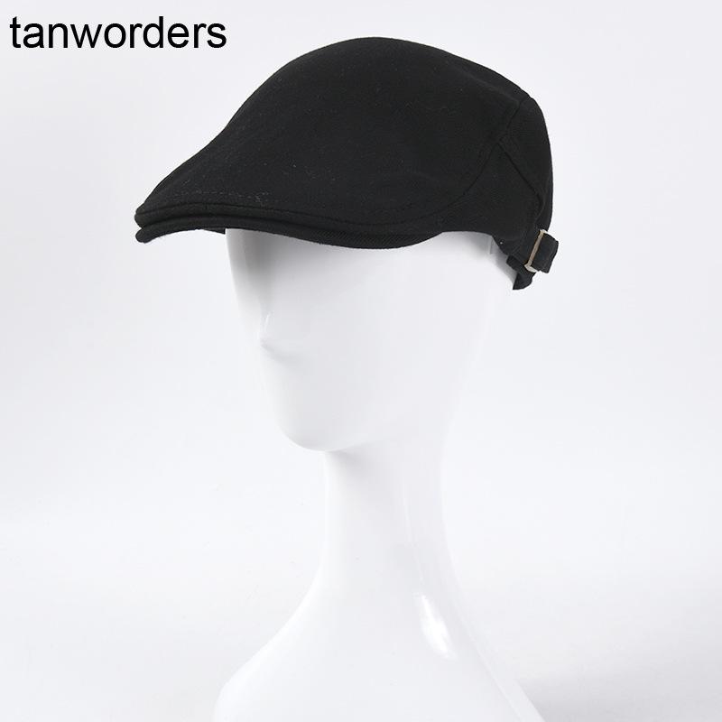 帽子 レディース メンズ 男女兼用 コットン プレーン フラットブリム キャップ イギリス風 カジュアル ..