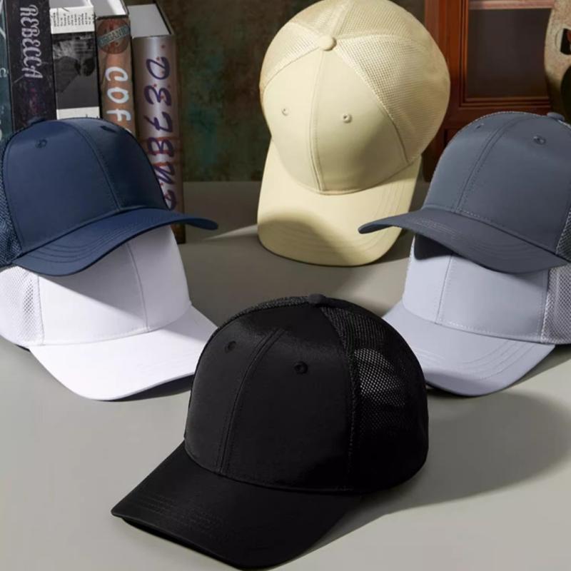 帽子 メンズ 男性用 野球帽 刺繍 ロゴ プリント メッシュ キャップ アウトドア 登山 釣り 遮陽 日よけ 防水 防風 通気性 黒 白 グレー(x2)(4)